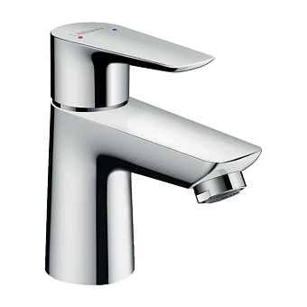 Hansgrohe Talis E Смеситель для раковины 80, на 1 отв, с донным клапаном Push-open, излив 96мм, h71мм, цвет: хром