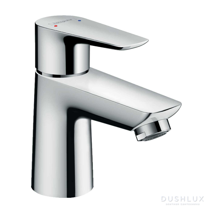 Фото Hansgrohe Talis E Смеситель для раковины 80, на 1 отв, с донным клапаном Push-open, излив 96мм, h71мм, цвет: хром