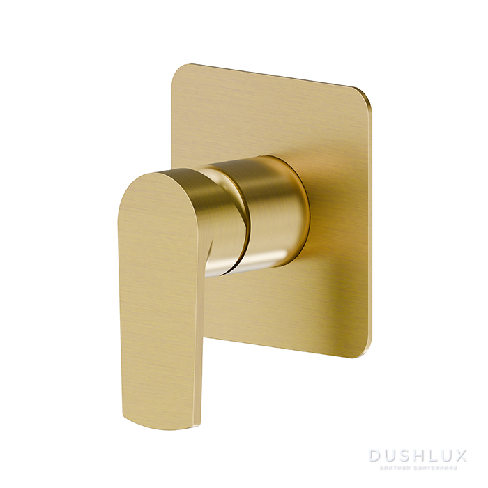 Фото Newform Haka Смеситель для душа, встраиваемый, на 1 поток, цвет: PVD brushed gold