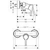 Hansgrohe Talis S Смеситель для душа, однорычажный, настенный, цвет: хром