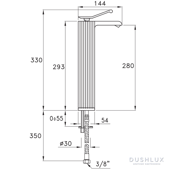 Stella Casanova Смеситель для раковины, на 1 отв, высокий, без донного ...