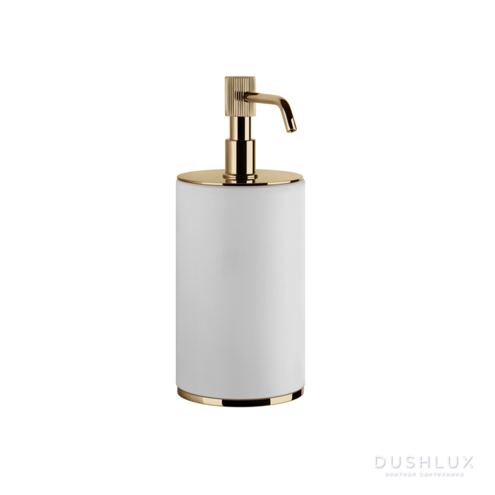 Фото Gessi Venti20 Дозатор для жидкого мыла настольный, цвет: белый, фурнитура Warm Bronze PVD
