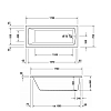 Duravit Daro Ванна 170x70x48 см, акриловая, прямоугольная встраиваемая, с наклоном для спины, цвет: белый
