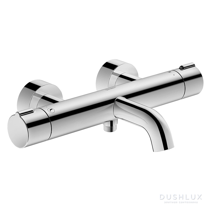 Фото Duravit C.1 Смеситель термостатический для ванны, настенный, с запорным переключателем, цвет: хром