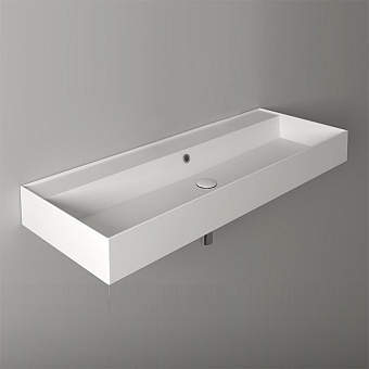 Simas Agile Раковина 121х46см., подвесная, без отв., цвет: белый