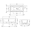 Duravit Vitrium Ванна отдельностоящая 185x85 см, с ножками, с2 наклонами для спины, прямоугольная, цвет: матовая корица