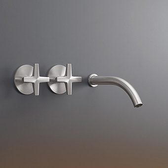 CEA Design CROSS Смеситель для раковины, настенный, цвет: нержавеющая сталь