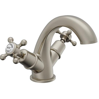 Burlington Regent Смеситель для раковины, на 1 отв., цвет: шлифованный никель