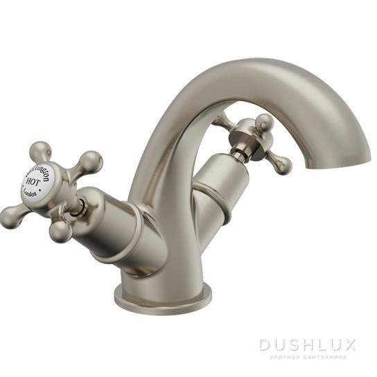 Фото Burlington Regent Смеситель для раковины, на 1 отв., цвет: шлифованный никель
