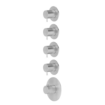 Newform Steel Line Смеситель для душа, встраиваемый, термостатический, на 4 потока, цвет: stainless steel