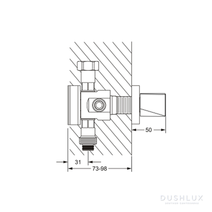 Jorger Turn, Вентиль для скрытого монтажа, внешняя часть, Цвет: хром ...