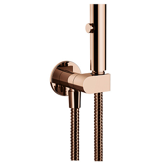 Gessi Eleganza Гигиенический душ с настенным держателем с подводом воды и шлангом 1250 мм., цвет: Copper PVD