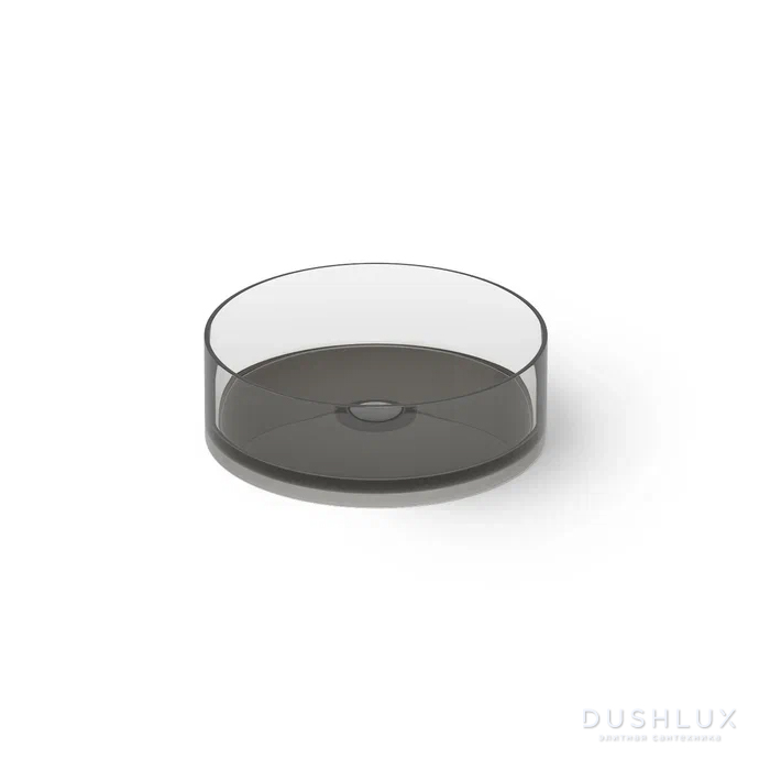 Фото Dea Design Washbasins Раковина 30x30x14см., накладная, без отв., Glasstech, прозрачная смола, цвет: Smoky Black R4