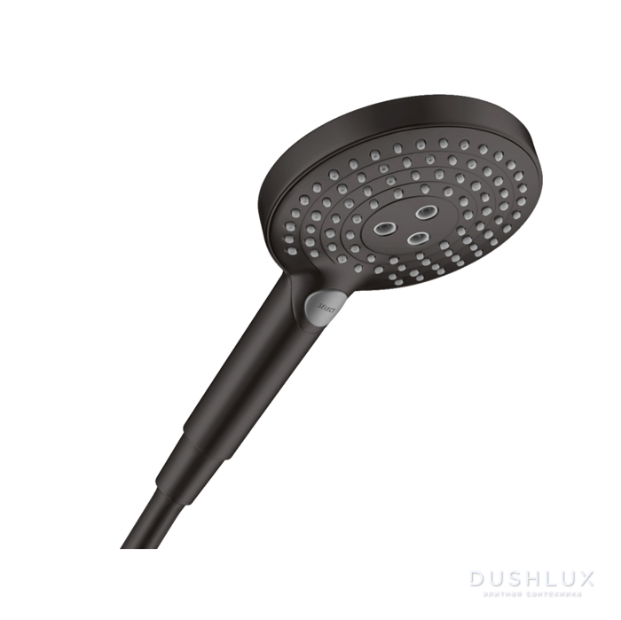 Фото Hansgrohe Raindance Select S Ручной душ 120 3jet (Rain, RainAir, Whirl), EcoSmart, цвет: черный матовый