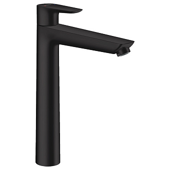 Hansgrohe Talis E Смеситель для раковины 240, на 1 отв, без донного клапана, излив 18.3см, h23.4см, цвет: черный матовый