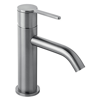 Emmevi Filobrass Смеситель для раковины, на 1 отв., высокий, с донным клапаном click-clack, цвет: нержавеющей стали