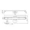 Plumberia Selection Трап душевой PS LINEAR 6x100см., 2устор. накладка из нерж. стали, комбинир. затвор с горизонт. выпуском Ду 50мм., 40л/мин., цвет: золото брашированная