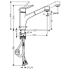Hansgrohe Talis S M52 Кухонный смеситель 170,  на 1 отв., поворотный и вытяжной излив 222мм, h165мм 2jet, цвет: хром