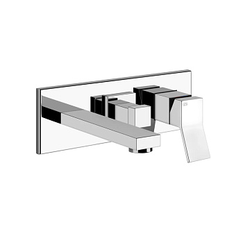 Gessi Rettangolo K Встраиваемый смеситель с изливом и переключателем PUSH, цвет: хром