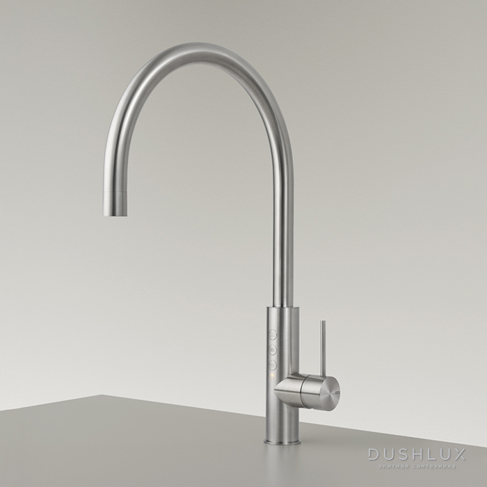 Фото CEA Design ETW Смеситель для кухни, 1 отв., с поворотным изливом, цвет: нержавеющая сталь