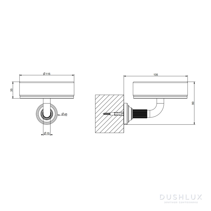 Gessi Venti20 Мыльница подвесная, цвет: белый, фурнитура Brass PVD ...