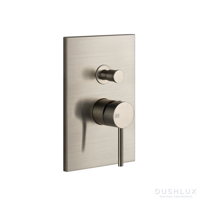 Фото Gessi Emporio Via tortona Смеситель для душа, встраиваемый, на 2 выхода с переключателем ванна-душ, цвет: Finox Brushed Nickel