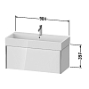 Duravit XViu Тумба подвесная 98.4x45.4x39.7см с раковиной, с 1 выдв ящик, цвет: белый глянцевый/champagne matt
