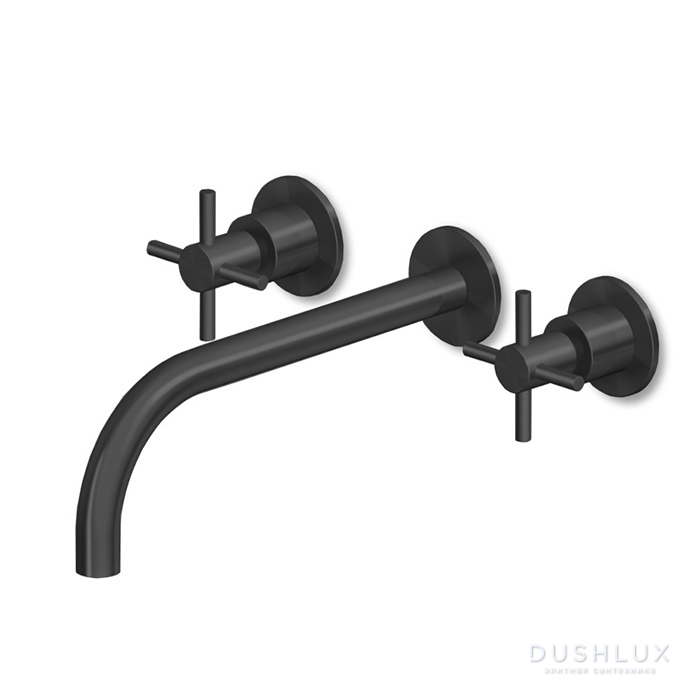 Фото Zucchetti Helm Смеситель для раковины, встраиваемый, излив: 17.5см., цвет: brushed total black PVD