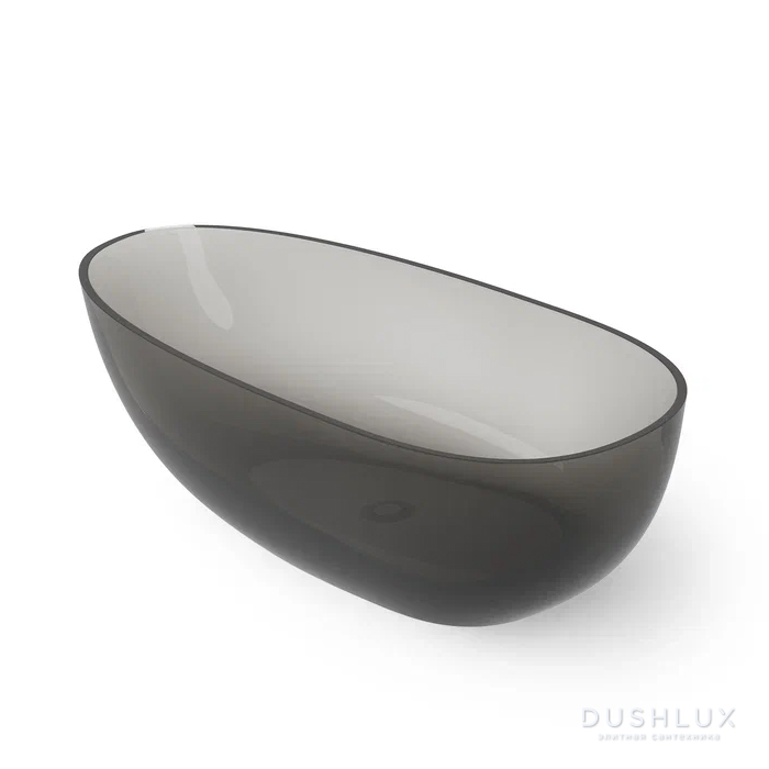 Фото Dea Design Modern Ванна 160x80x54см., отдельностоящая, Glasstech, прозрачная смола, цвет: Smoky Black R4