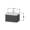 Duravit Happy D.2 Plus Тумба подвесная с раковиной 77.5x49x46.8 см, без отв., 2 ящика, выпуск и сифон в комплекте, цвет: белый глянцевый