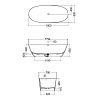 Kludi Resa O Ванна отдельностоящая 180x80x60см, материал: Kludi SOLID, цвет: белый матовый