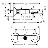 Hansgrohe Logis Смеситель для ванны, настенный, излив 197мм, 2 ручки, цвет: хром
