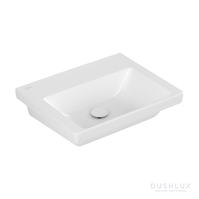 Фото Villeroy&Boch Subway 3.0 Раковина 55х44х16.5см., без отв., подвесная, CeramicPlus, без перелива, цвет: белый камень