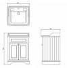 Burlington Classic Тумба с раковиной, 65x57.5см, напольная, с двумя дверцами, цвет: тёмно - оливковый