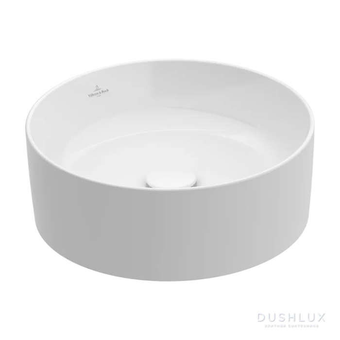 Фото Villeroy&Boch Collaro Раковина накладная 400*400*145h, без отв. под смеситель, без перелива, TitanCeram, цвет альпийский белый