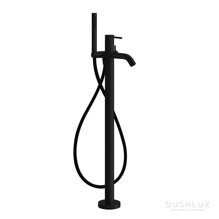 Фото GESSI 316 Смеситель для ванны, напольный, с душевой лейкой, цвет: Black XL