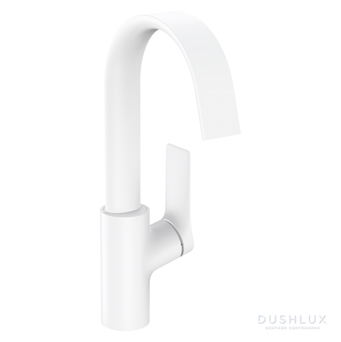 Фото Hansgrohe Vivenis Смеситель для раковины, на 1 отв., с поворотным изливом, с донным клапаном, цвет: белый матовый