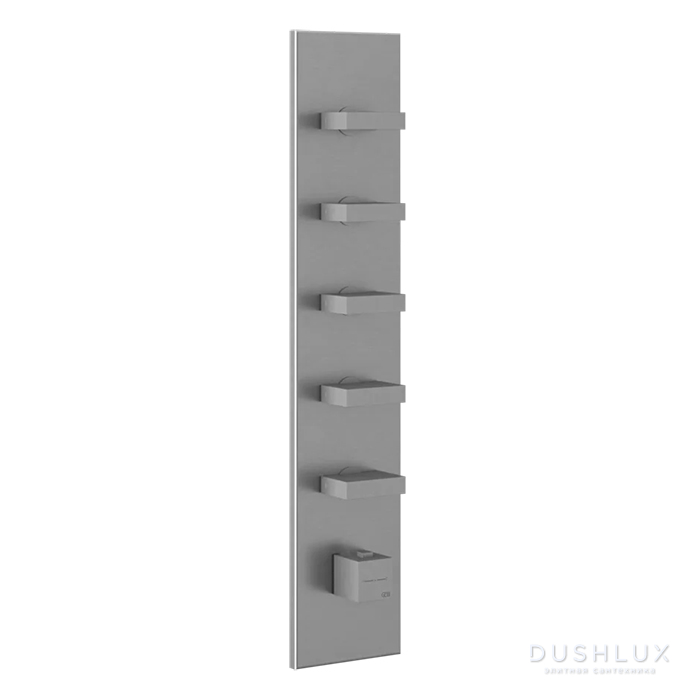 Фото Gessi Rettangolo Встраиваемый термостатический смеситель, подключение на 3/4”, с 5ю независимыми выходами, цвет: хром