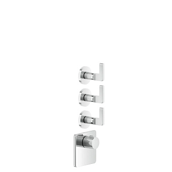 Gessi Inciso Встраиваемый термостатический смеситель на 3 источника, резьба 3/4", цвет: хром