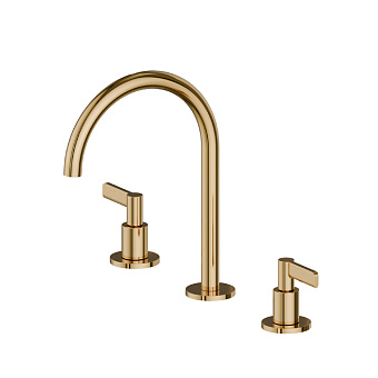 Newform Blink Chic Смеситель для раковины, 3 отв., цвет: PVD Glossy gold