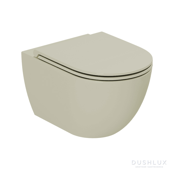Фото Azzurra Comoda Унитаз 51..5x36см., подвесной, безободковый, c креплением, Easy Clean, 3L Water Saving, цвет: Salvia