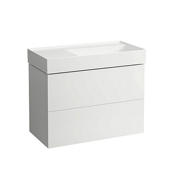 Laufen Kartell Тумба с раковиной 88x45x60см, без отв.,2 ящика, органайзер для ящика, с полочкой слева, цвет: белый матовый