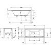 Duravit Vitrium Ванна встраиваемая 180x80cм, с ножками, с2 наклонами для спины, прямоугольная, цвет: темно-серый матовый