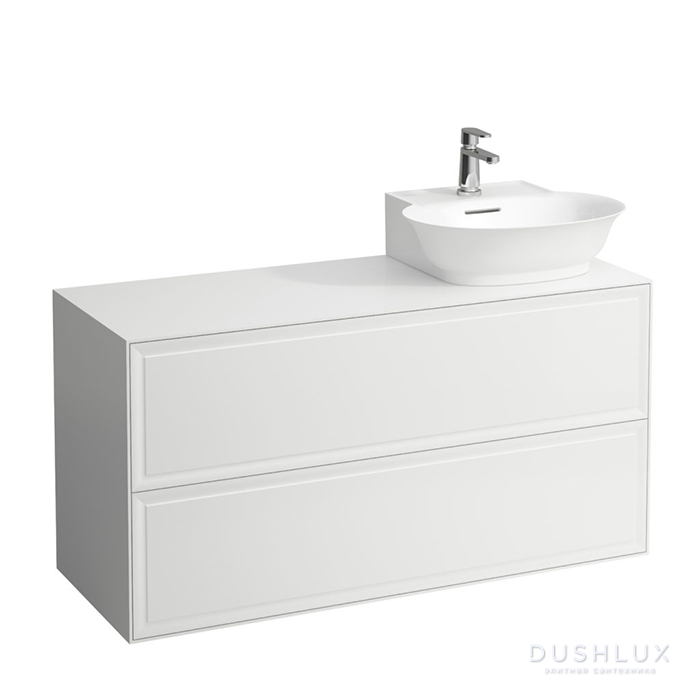 Фото Laufen New Classic Тумба с раковиной, DX, 117.5x45.5x60см, подвесная, 2 ящика, цвет: белый глянцевый