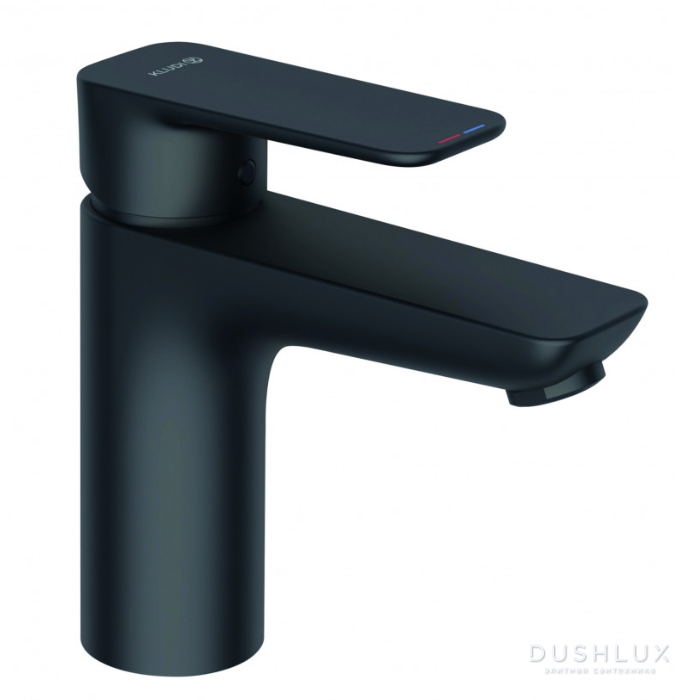 Фото Kludi Pure&Style Смеситель для раковины, 1 отв., без донного клапана, цвет: черный матовый