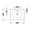 Duravit Happy D.2 Plus Раковина подвесная, 63х49см., с 2 отв., выпуск с керамической крышкой, WonderGliss, с переливом, цвет: белый