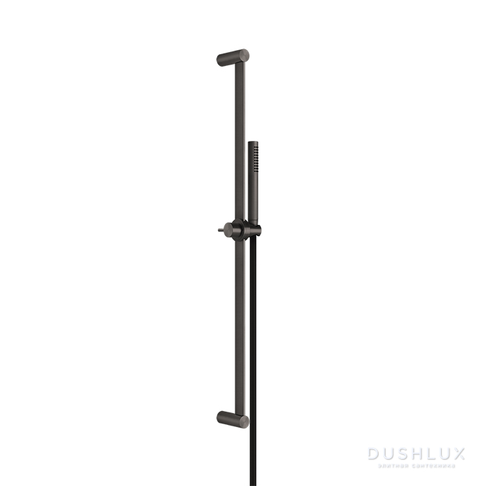 Фото Gessi 316 Штанга в комплекте с душевой лейкой с легкой очисткой, шланг 1,50 м, цвет: brushed black metal pvd