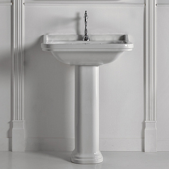 Kerasan Waldorf Раковина 80x55 см, 1 отв., керамическая, с пьедесталом, цвет: белый/хром