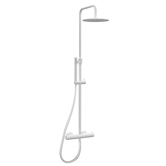 Paffoni Doccia Душевая система с ручным душем, верхним душем 30см., держателем для душа, термостатическим смесителем и шлангом 150см., цвет: белый матовый