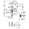 Grohe Atrio New Смеситель для раковины, 1 отв., излив 166 мм, однорычажный, L, цвет: хром
